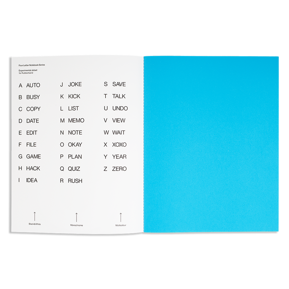 four letter notebook J – Rubberband Products