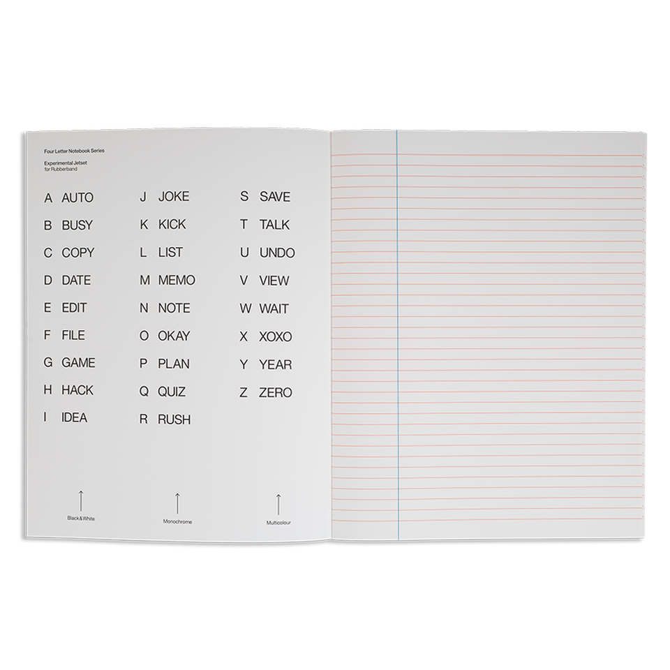 four letter notebook W